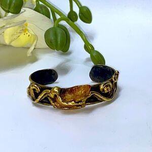 Carvalhu’s Natural Amber Cuff Bracelet